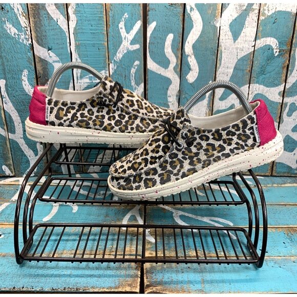 wendy cheetah shoe hey dude